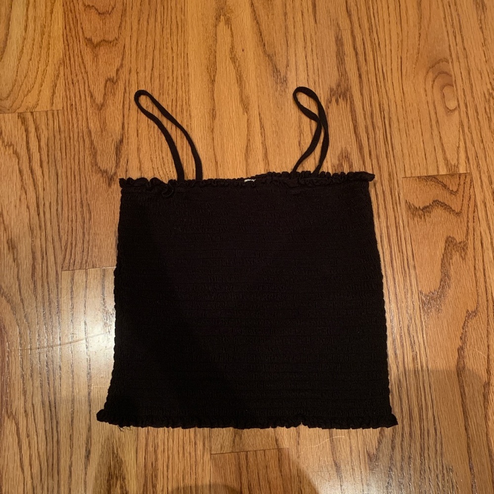 Brandy Melville Black Smocked Tank Top